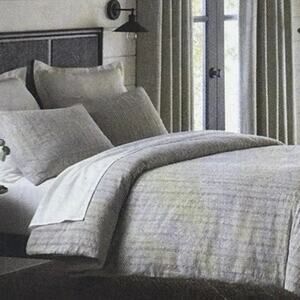 Hearth & Hand Magnolia Textured Stipe Loop F/Q Duvet Cover Set Gray new #92726